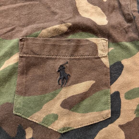 Ralph Lauren Shirt Men Medium Camo Army Green Crew Neck Pocket Tee Short Sleeve - Picture 5 of 7